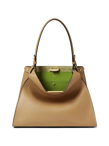  Fendi Medium Way Leather Shoulder Bag - Neutrals 