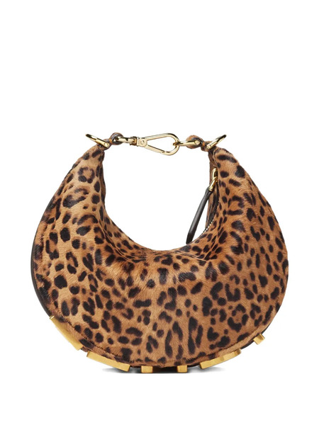  Fendi Mini Fendigraphy Leopard Print Shoulder Bag - Brown 