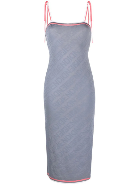 Fendi Fendi-mirror Midi Dress - Grey 