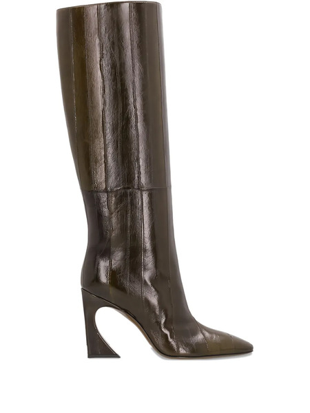  Fendi 95mm Arco Leather Boots - Green 