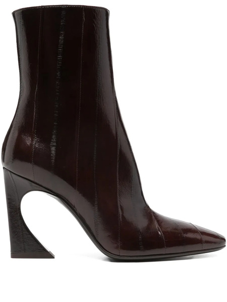  Fendi 105mm Lucida Pointed-toe Boots - Brown 