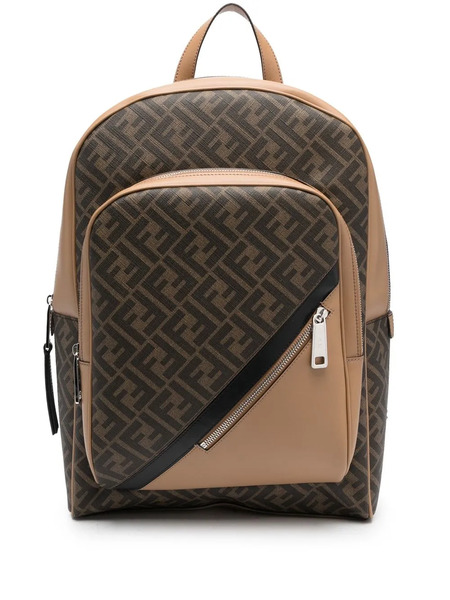  Fendi Monogram-pattern Backpack - Brown 
