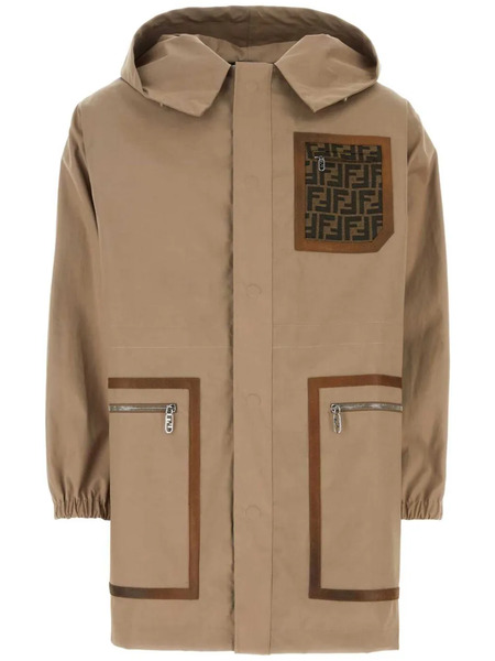  Fendi Monogram-pattern Print Parka - Brown 