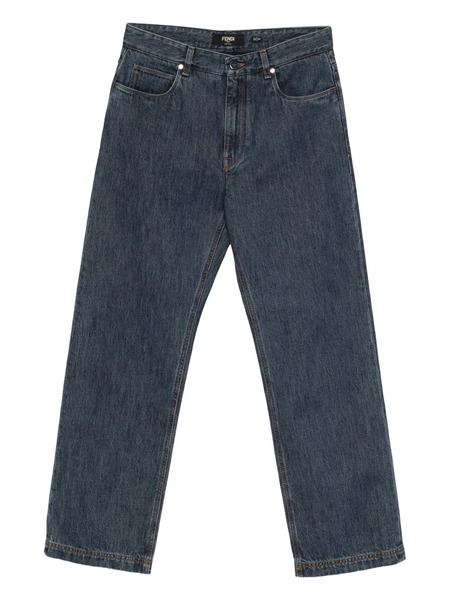  Fendi Padded Straight Bootcut Jeans - Blue 