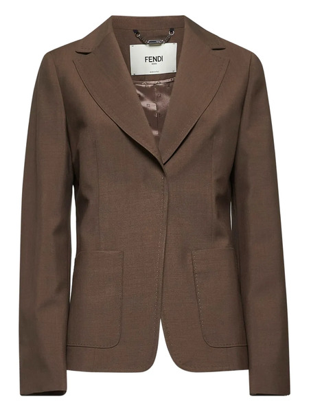  Fendi Patch-pocket Wide-lapel Jacket - Green 
