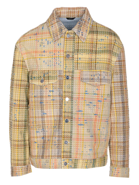  Fendi Patchwork Denim Jacket - Yellow 