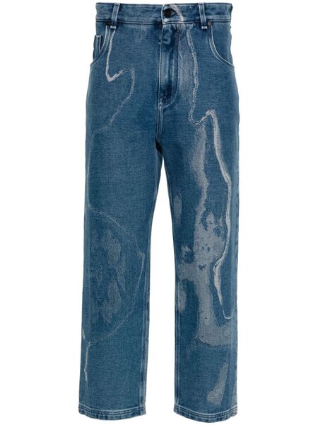  Fendi Pattern-jacquard Jeans - Blue 