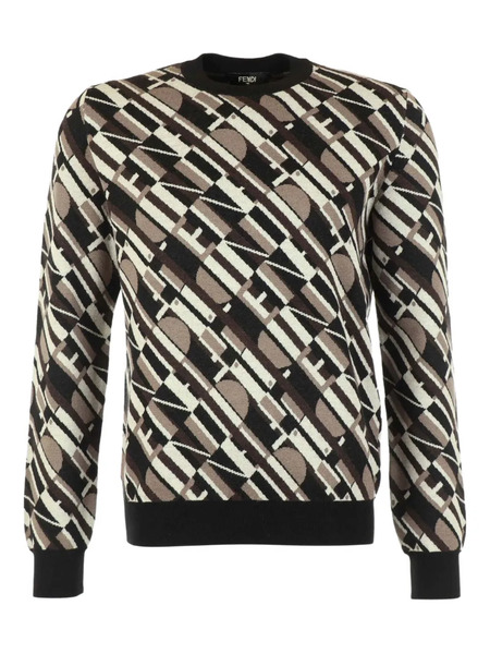  Fendi Patterned Crew-neck Sweater - Brown 