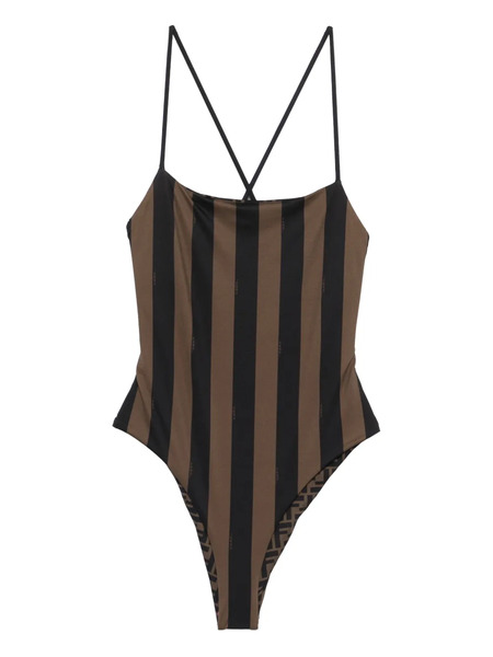  Fendi Patterned Reversible Swimsuit - Brown 