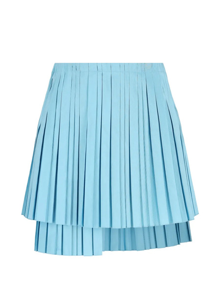  Fendi Pleated Tiered Mini Skirt - Blue 