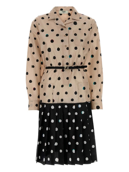  Fendi Polka-dot-pattern Dress - Neutrals 
