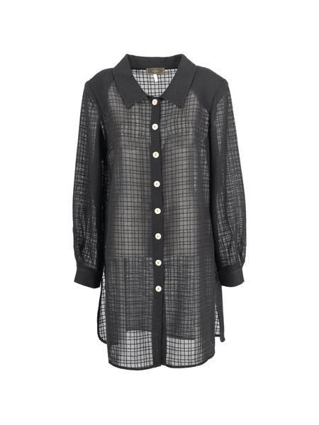  Fendi Pre-owned Check-pattern Wool Shirt - Black 