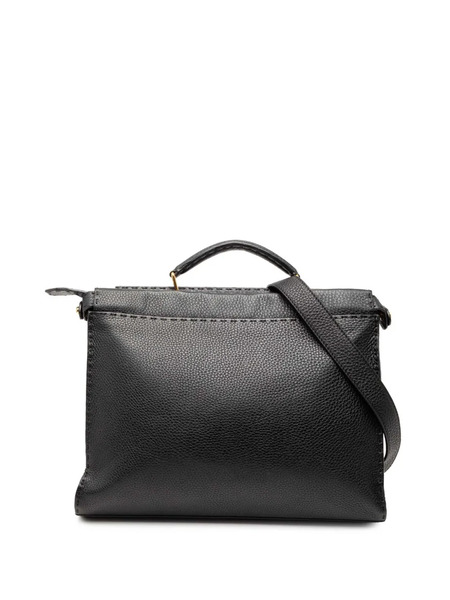  Fendi Pre-owned 2000-2010 Large Leather Selleria Monster Peekaboo Iconic Fit Bag Business Bag - Black 