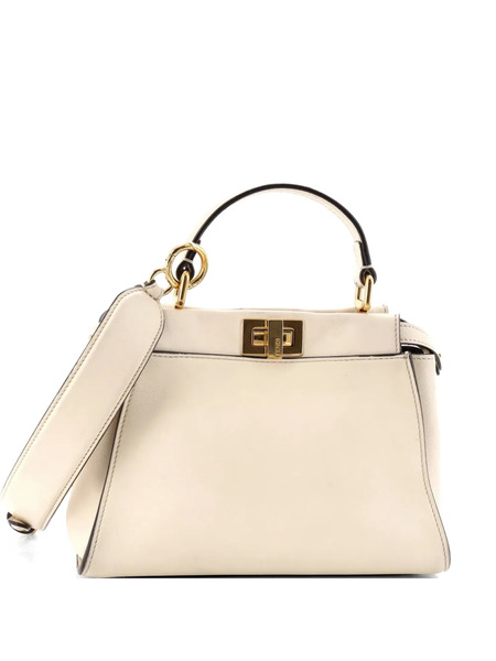  Fendi Pre-owned Peekaboo Iconic Bag Leather Mini Satchel - Neutrals 
