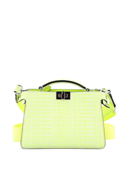  Fendi Pre-owned X Marc Jacobs Peekaboo Iseeu Xcross Bag Printed Logo Embossed Leather Crossbody Bag - Yellow 