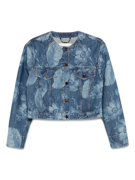  Fendi Printed Denim Jacket - Blue 