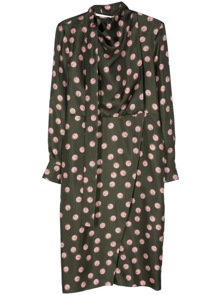  Fendi Printed Silk Dress - Green 