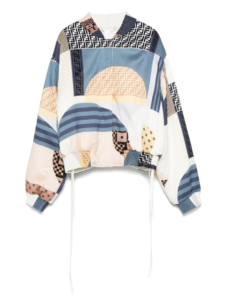  Fendi Reversible Cropped Bomber Jacket - Blue 