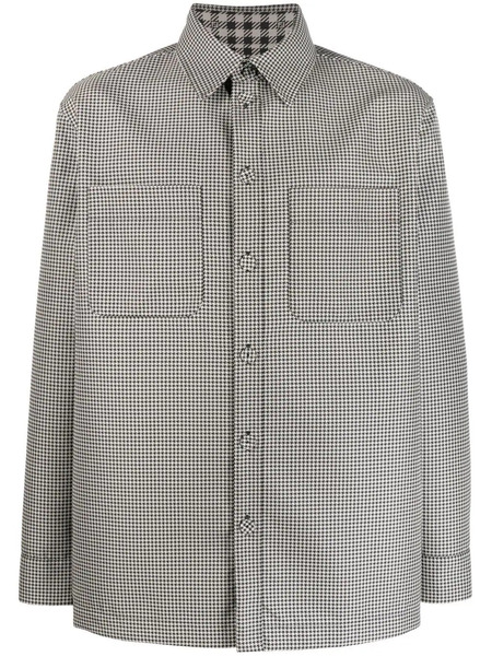  Fendi Reversible Houndstooth-check Jacket - Black 
