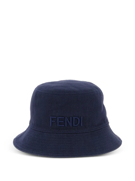  Fendi Reversible Logo-embroidery Bucket Hat - Blue 