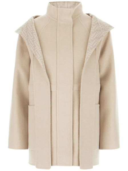  Fendi Sand Wool Blend Parka - Neutrals 