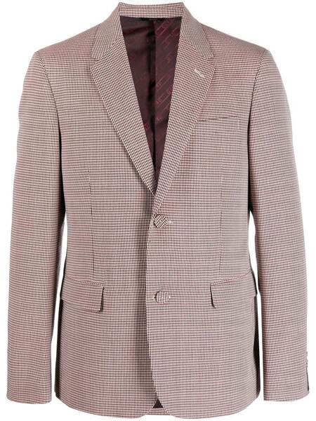  Fendi Single-breasted Houndstooth Blazer - White 