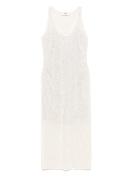  Fendi Sleeveless Midi Dress - Neutrals 
