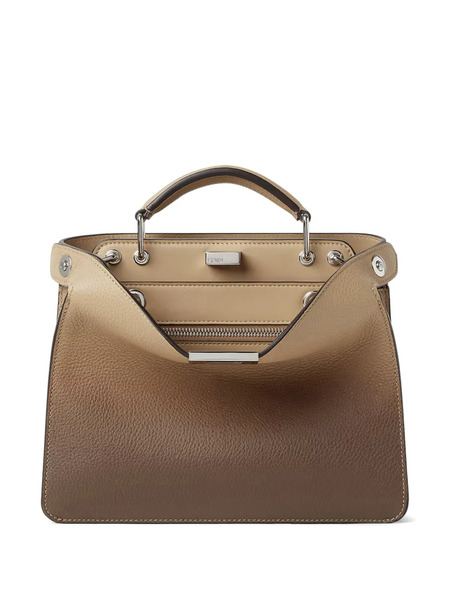  Fendi Small Peekaboo Iseeu Leather Shoulder Bag - Neutrals 