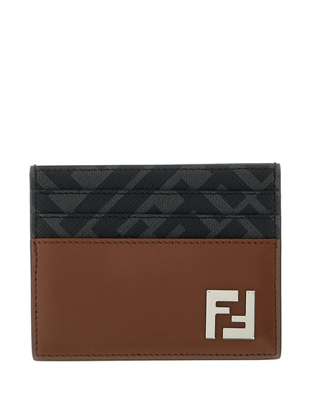  Fendi Squared Ff Card Holder - Brown 