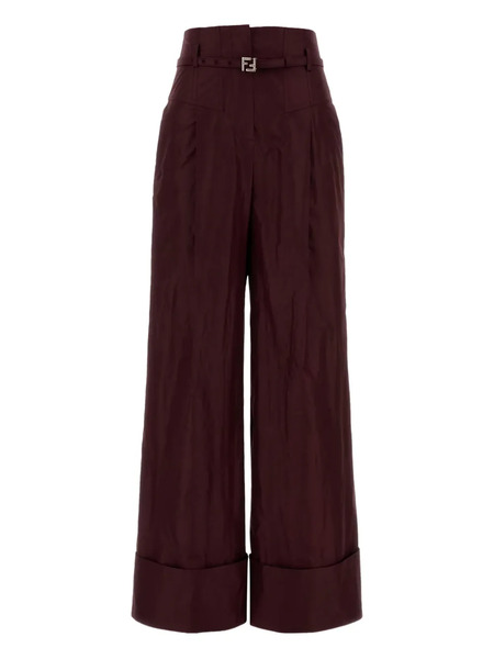  Fendi Taffeta-buckle Trousers - Red 