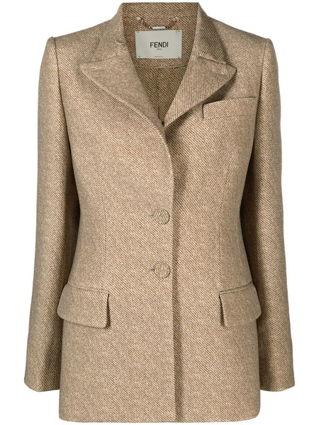  Fendi Tailored Button-fastening Jacket - Brown 