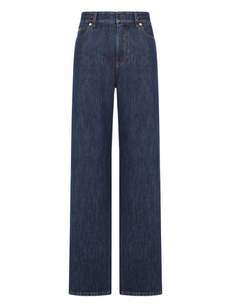  Fendi Textured Denim Jeans - Blue 