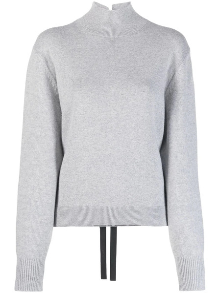  Fendi Tied-back Knitted Pullover - Grey 