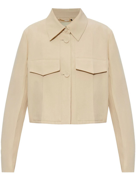  Fendi Twill Cropped Jacket - Neutrals 