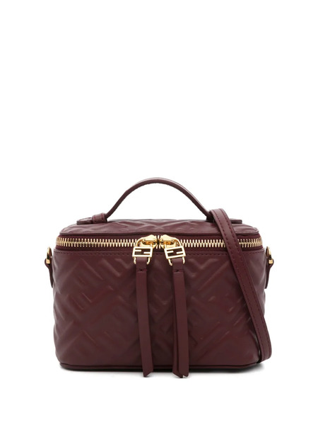  Fendi Vanity Ff-logo Leather Mini Bag - Red 