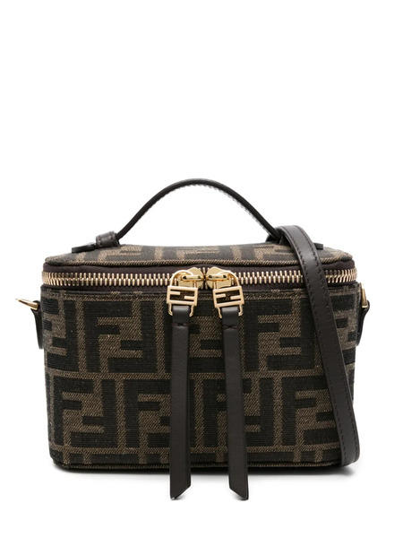  Fendi Vanity Ff-pattern Top-handle Mini Bag - Brown 