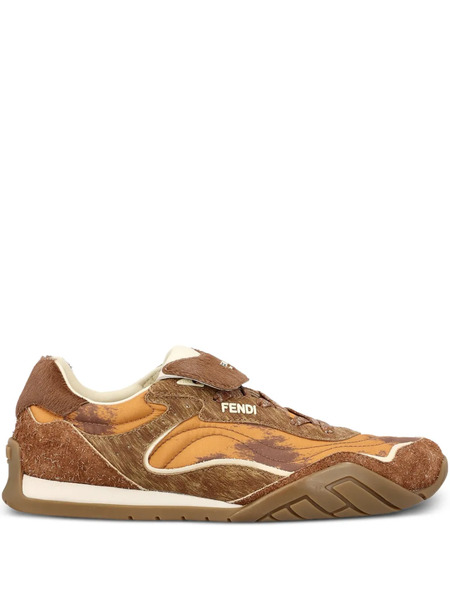  Fendi Wave Pulse Lace-up Sneakers - Brown 