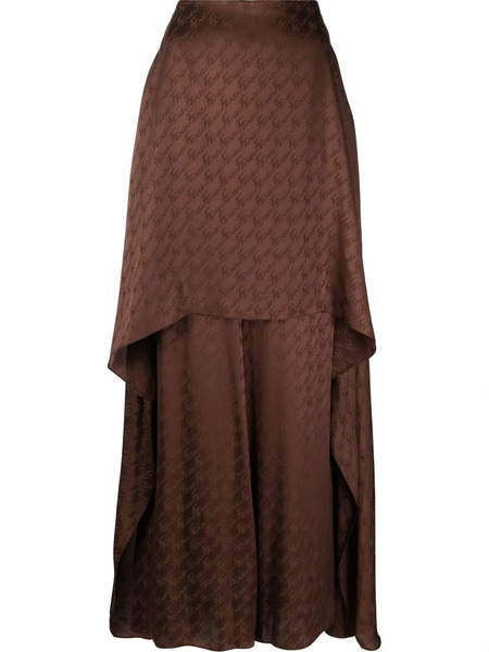  Fendi Wide-leg Monogram-pattern Trousers - Brown 