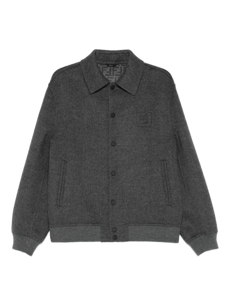  Fendi Wool Bomber Jacket - Grey 