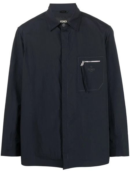  Fendi Zip-pocket Shirt Jacket - Blue 