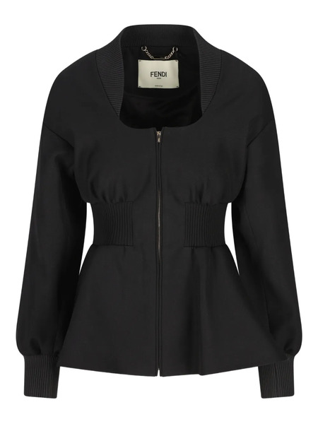  Fendi Zip-up Fitted Jacket - Black 