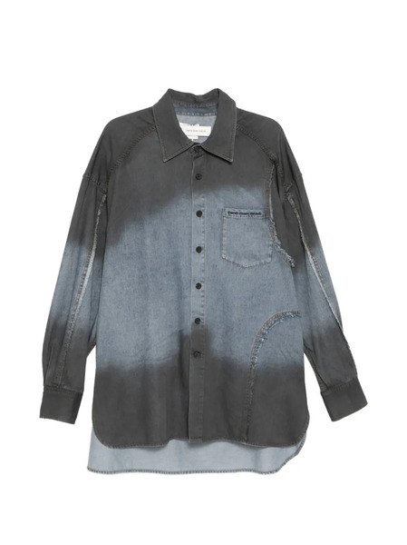  Feng Chen Wang Gradient-effect Fringed Shirt - Black 