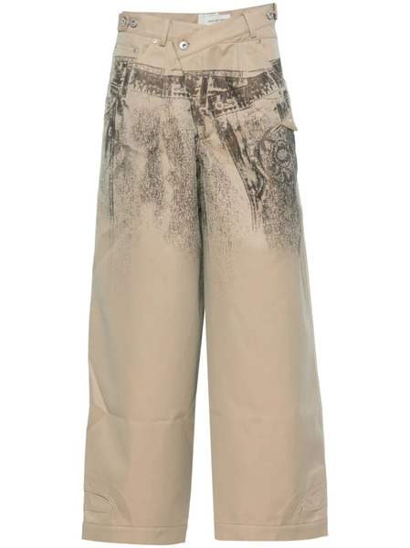  Feng Chen Wang Graphic-print Trousers - Neutrals 