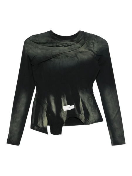  Feng Chen Wang Panelled Asymmetric T-shirt - Green 