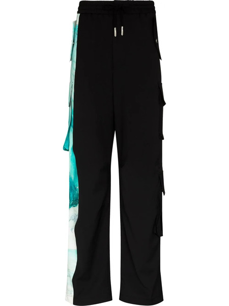  Feng Chen Wang Panelled Drawstring Cargo Pants - Black 