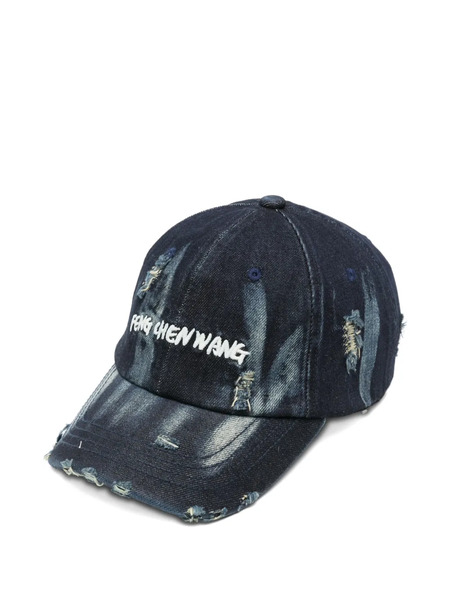  Feng Chen Wang Tie-dye Distressed Cap - Blue 