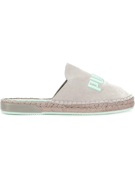  Fenty Embroidered Logo Flat Espadrilles - Green 