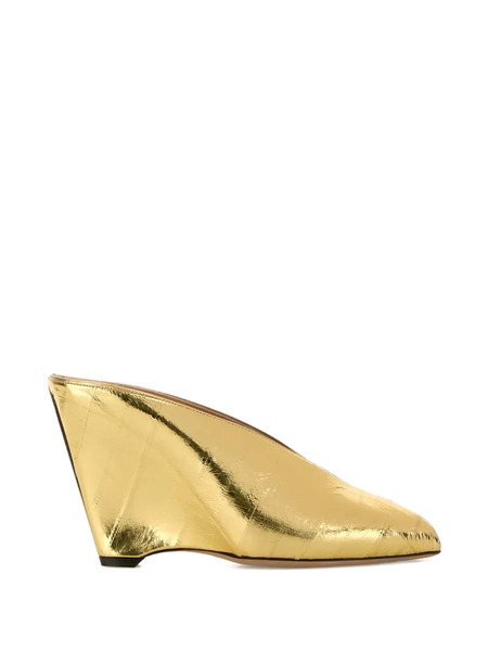  Ferragamo Alicia Leather Open-toe Pumps - Gold 