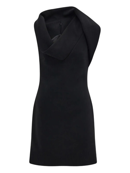  Ferragamo Asymmetric Mini Dress - Black 
