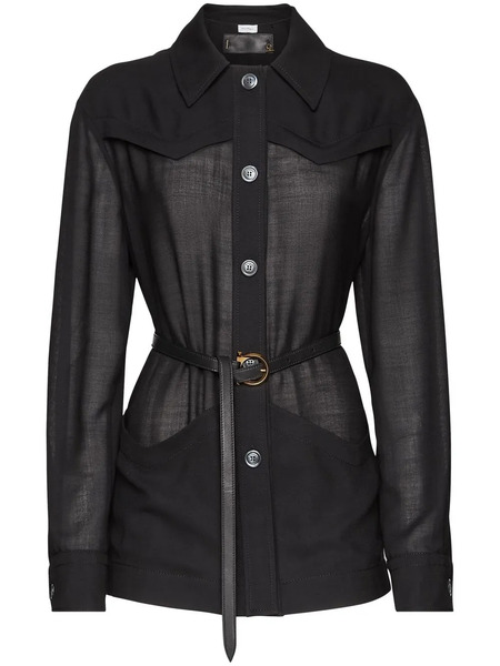  Ferragamo Belted-waist Jacket - Black 